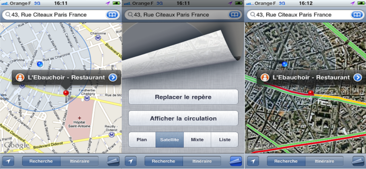 L'application Google Maps sur iPhone : géolocalisation riche