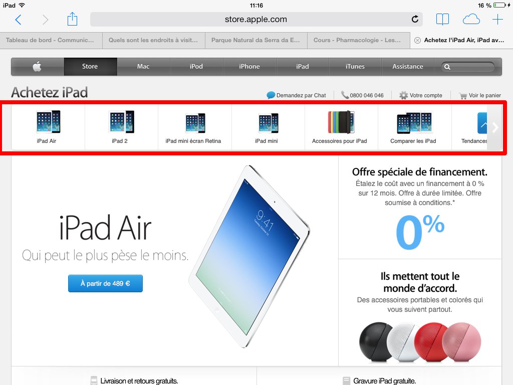e-commerce en responsive web design - Apple carroussel