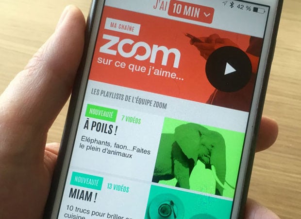 Smartphone avec l'application FranceTv Zoom
