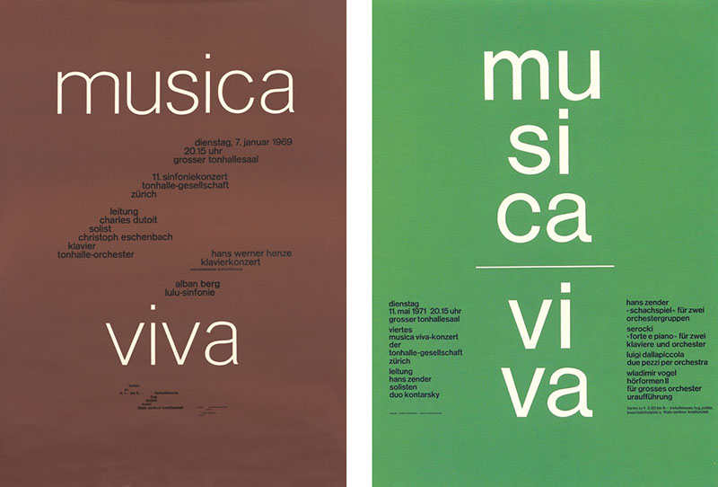Style international suisse Brockamnn musica viva poster green