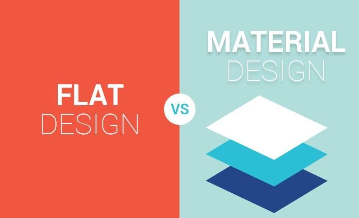 Flat design versus material design
