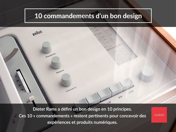10 commandements d'un bon design par Dieter Rams