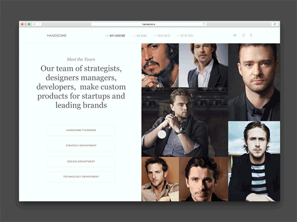 Design interaction - Handsome Site Team Page
