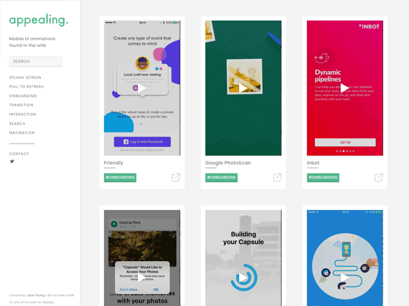 Site inspirant UI Design - App-ealing
