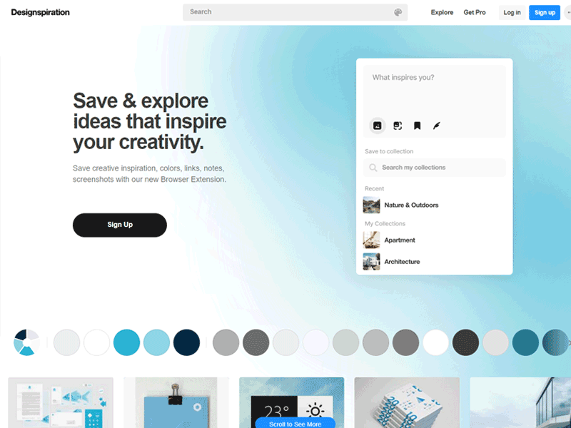Site inspirant UI Design - Designspiration